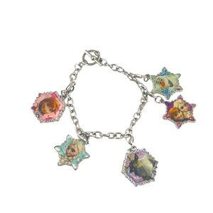Disney Frozen Silver Charm Bracelet With Anna Elsa & Olaf Star Charms